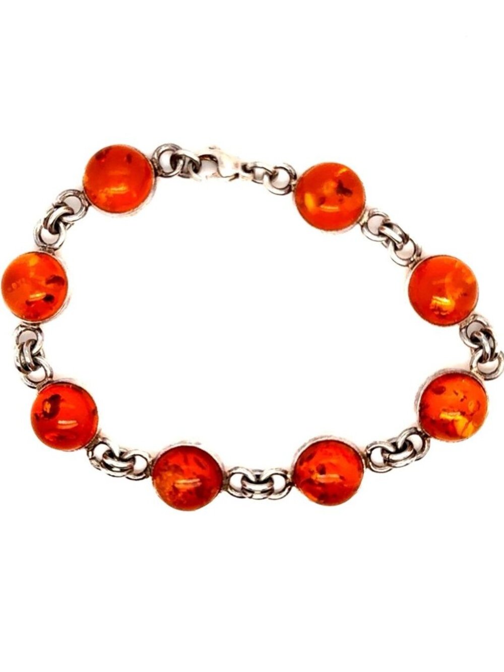 Silver 925 Circle Amber Bracelet‎
